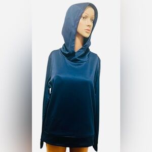 NIKE HOODED PULLOVER SWEATSHIRT WOMENS POCKETS SOLID NAVY BLUE COLOR SIZE MEDIUM